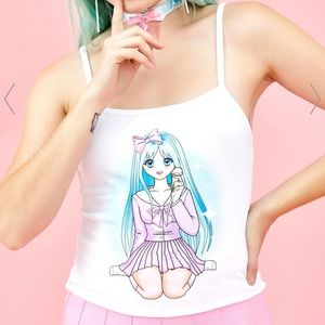 Dolls Kill Blue Eyed Bunnie Tank Top
